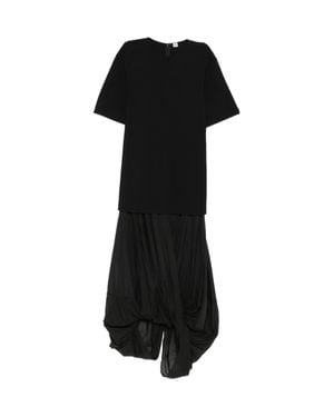 TOTEME Pleated Mini Dress With Draped Details - Black