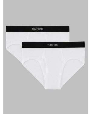 Tom Ford Logo Waistband Briefs - White