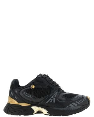 Versace Calf Leather Sneakers - Black