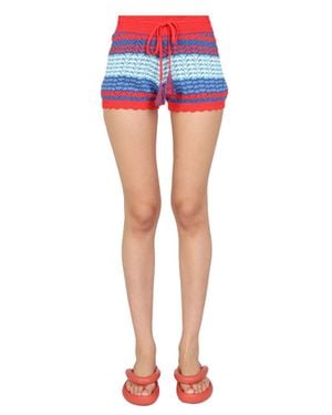 Gallo Striped Pattern Shorts - Blue