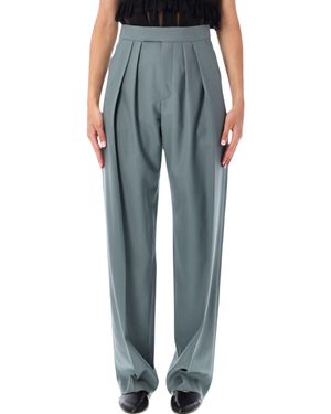 Chloé Inspired Tailored Virgin Wool Pants For - Blue