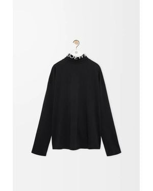 Loewe Logo-Print Turtleneck Top - Black