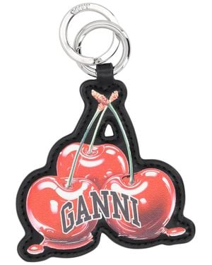 Ganni Leather Keychain - Red