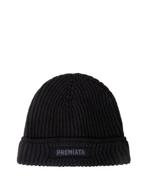 Premiata Ribbed Knit Beanie - Black