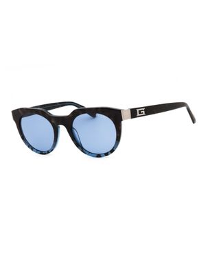 Guess Gu214 Round Acetate Sunglasses - Blue