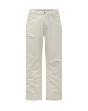 Represent Distressed Mini Jeans With Unique Details - Gray