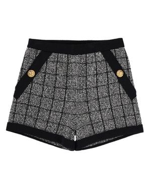 Balmain Tweed Checks Shorts - Black