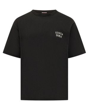 KENZO Graphic T-Shirt With Heart Print - Black