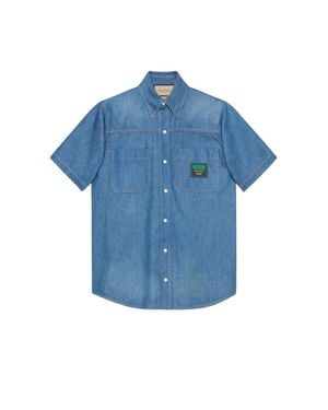 Gucci Classic Button-Front Shirt - Blue