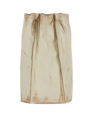 Prada Sand Leather Skirt - Natural