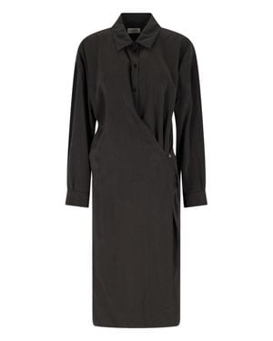 Lemaire Twisted Collared Dress - Black