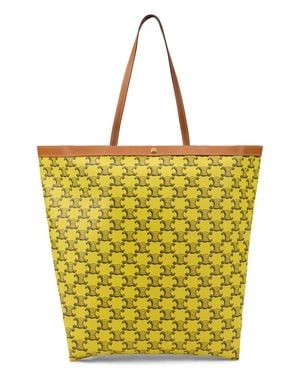Celine Flat Medium Fabric Shopper Triomphe - Yellow