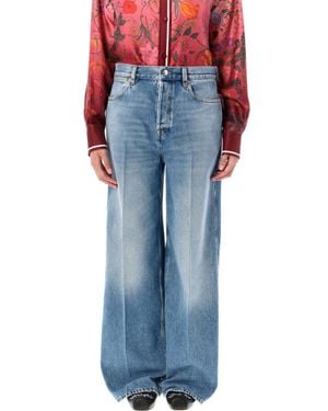 Gucci Wide Leg Denim Pants - Blue