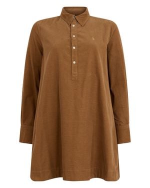 Polo Ralph Lauren Collar Button Tunic Dress - Brown