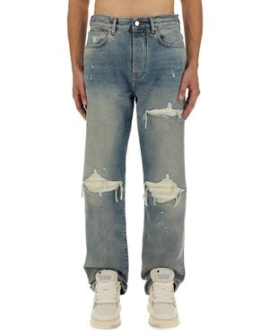 Amiri Suede Straight Mx1 Jeans - Blue