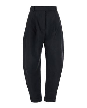 Rohe Wool Blend Relaxed-Fit Cuff Hem Pants - Blue