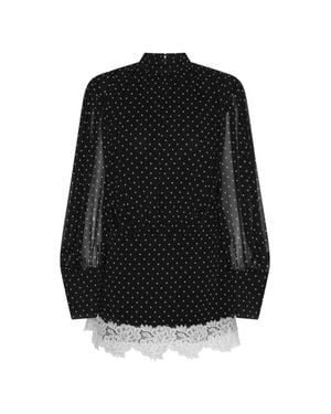 ROTATE BIRGER CHRISTENSEN Elegant High Neck Mini Dress With Voluminous Sleeves - Black
