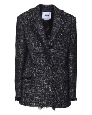 MSGM Fringed Blazer - Black