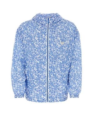 Prada Printed Re-Nylon Windbreaker - Blue