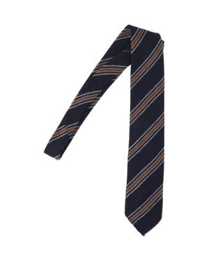 Cesare Attolini 100% Wool Woven Pattern Tie For - Blue