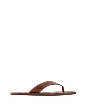 JW Anderson Leather Thong Slippers - Brown