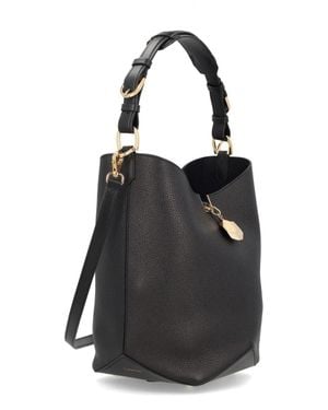 Lanvin Catch By Medium Leather Bucket Bag - Black