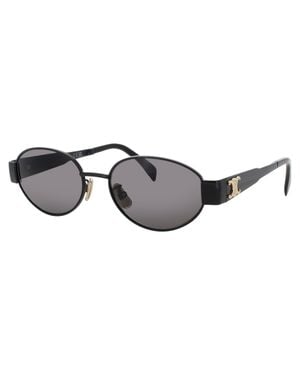Celine Oval Metal Sunglasses 54-18-135 - Black