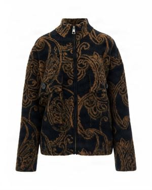 Liu Jo Jacquard Pattern Zip-Front Jacket - Black