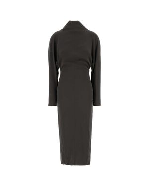 Giorgio Armani Dark Stretch Crepe Dress - Black