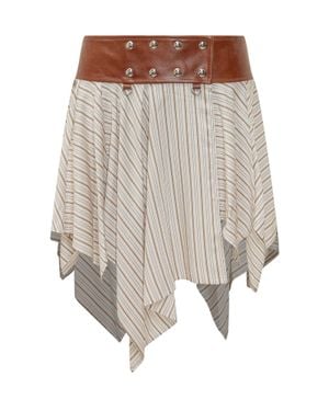 IRO Asymmetrical Striped Mini Skirt With Belt - Multicolor
