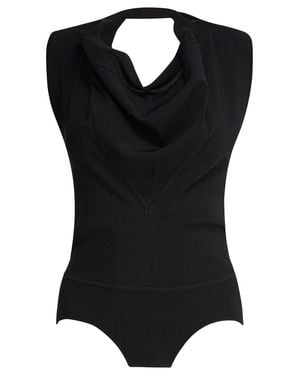 Max Mara Sleeveless Draped Bodysuit - Black