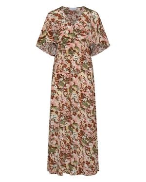 MARINELLA PICCINNO Lucia Printed Silk Dress - Natural