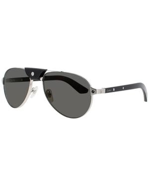 Cartier Ct0495S Sunglasses 59-18-145 With Polarized Lenses, Metal - Black