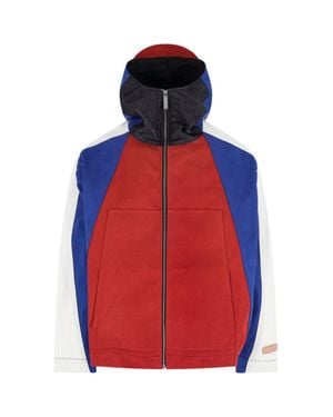 PDF Colorblock Hooded Zip Jacket - Red