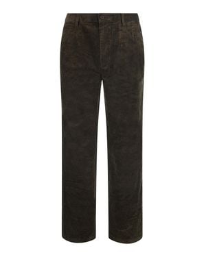 Calvin Klein Velvet Pants With Pockets And Straight Hems For - Black