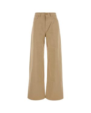 BLAZE Cotton Wide-Leg Narida Pants - Natural