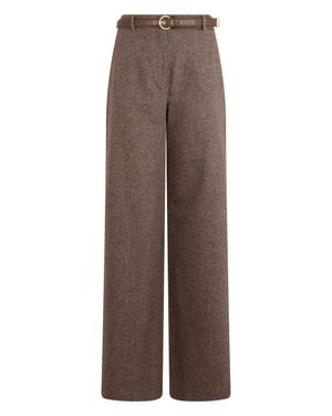 Max Mara No-Loose High-Waisted Wide-Leg Pants - Brown