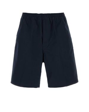 Prada Dark Poplin Bermuda Shorts - Blue
