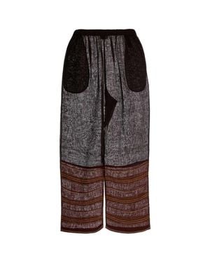 Tory Burch Pantalonemarrone Righe Fondo - Brown
