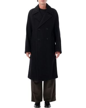 Lemaire Double-Breasted Felted Wool & Alpaca Oversized Jacket - Black