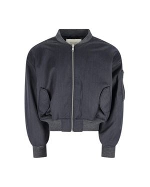 Entire studios Bomber Jacket With Ribbed Collar - Blue