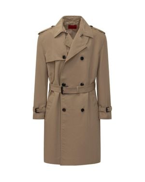 BOSS Structured Cotton-Blend Coat - Natural