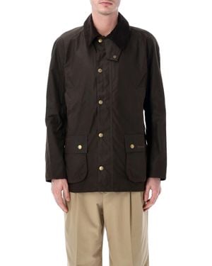 Barbour Ashby Waxed Cotton Jacket With Corduroy Collar - Black