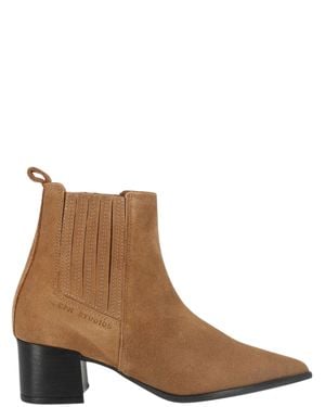 COPENHAGEN Pointed-Toe Slip-On Chelsea Boots - Brown