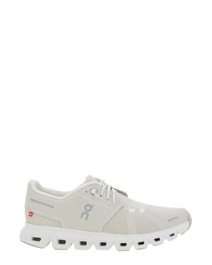 On Shoes Low-Top Mesh Tech Fabric Sneaker With Logo Side Print - White