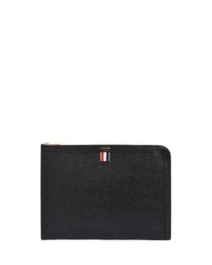 Thom Browne Gusset Folio Document Holder - Black