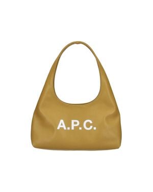 A.P.C. A. P.C. Logo Print Shoulder Bag - Metallic