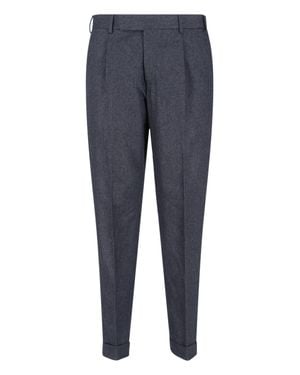 PT Torino Wool-Cashmere Stretch Pants - Blue