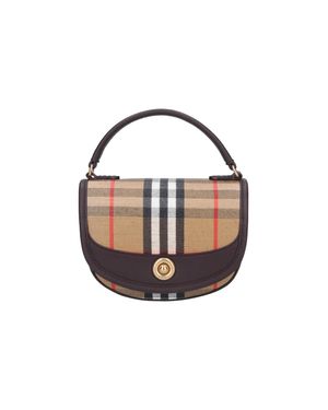 Burberry Mini Top Handle Bag With Adjustable Strap - Blue