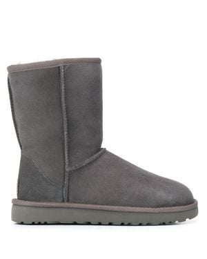 UGG Twinface Sheepskin And Suede Overlock Stitch Boots - Gray
